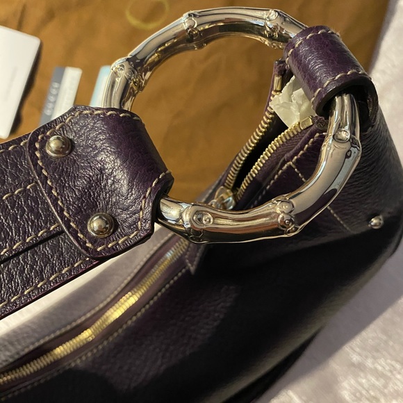 Gucci Half Moon Bamboo Ring Boho Bag - Picture 7 of 8